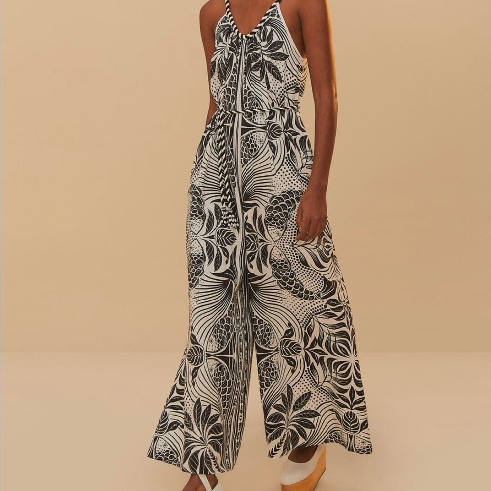 Farm Rio Off-White Monochrome Jumpsuit - XL - NWT